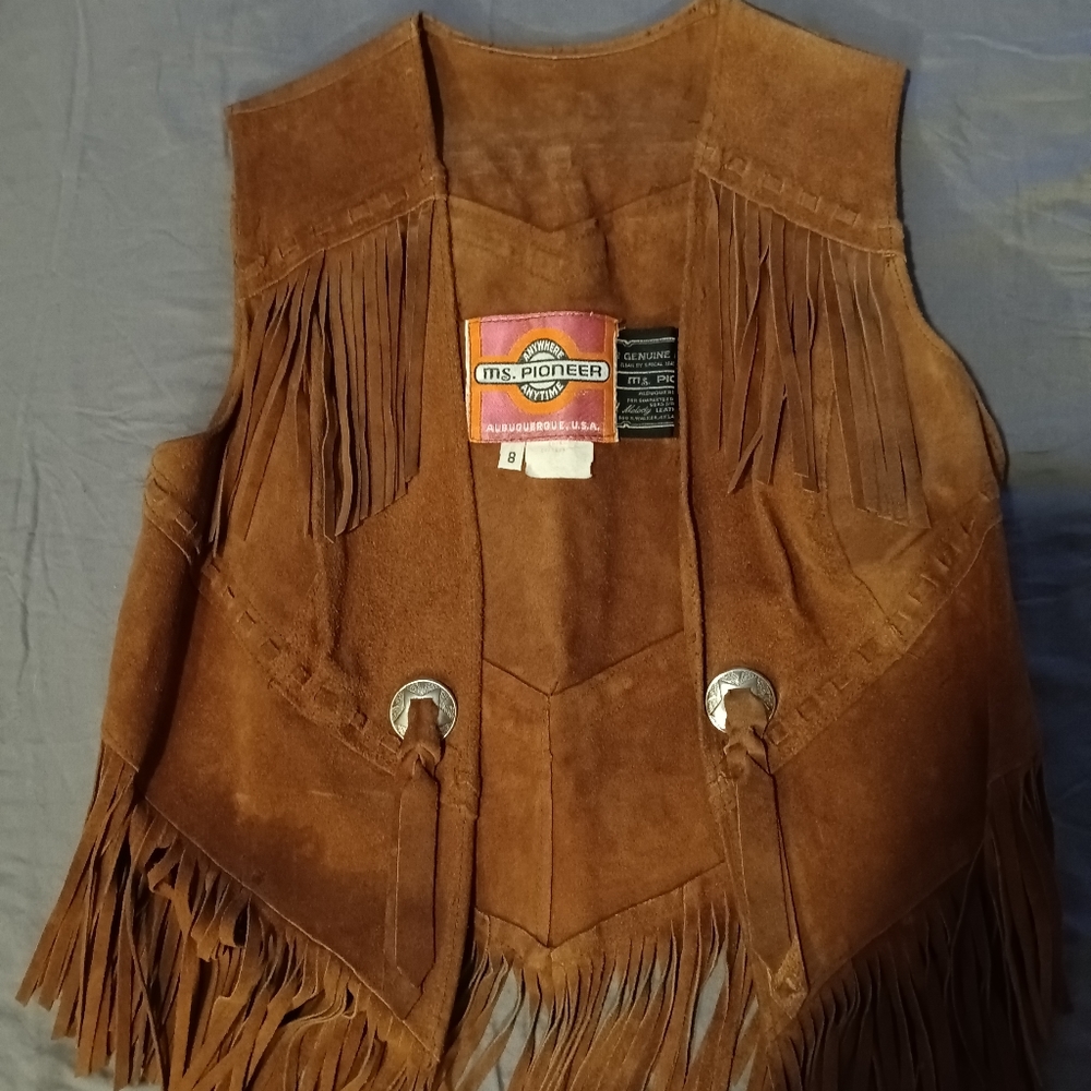 Vintage leather women's vest by Ms Pioneer